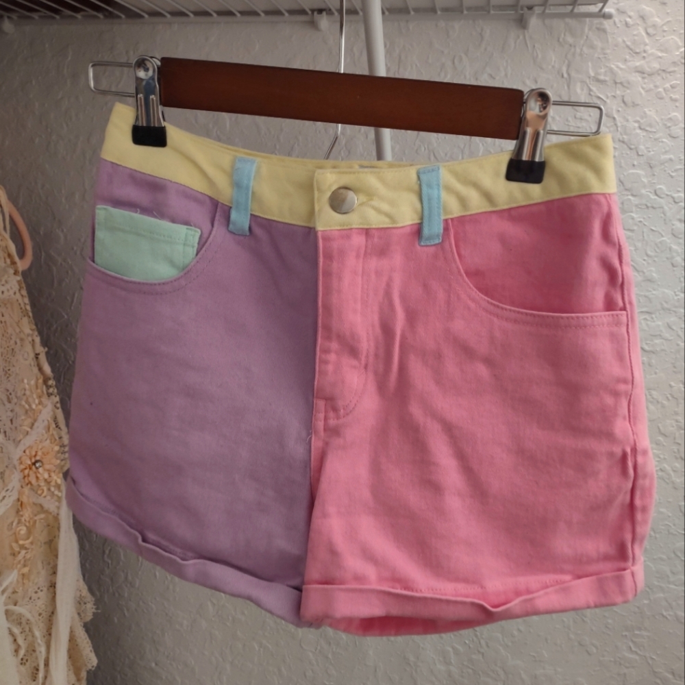 Dolls Kill Sugar Thrillz Multicolored Shorts